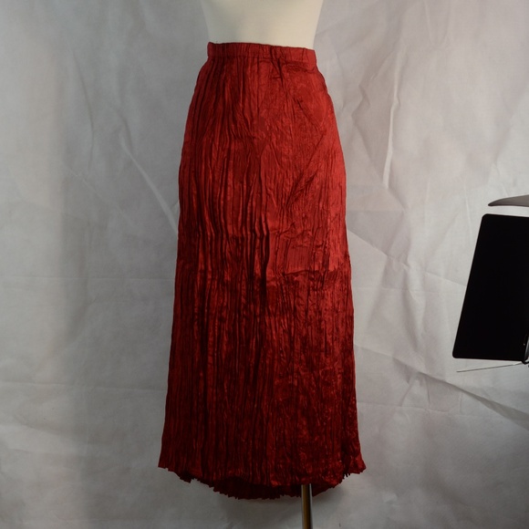 Coldwater Creek Dresses & Skirts - Coldwater Creek Red Crinkle Skirt SZ XL NWOT #B45